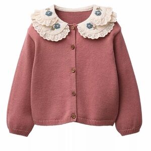 Zara Kids DOUBLE COLLAR KNIT CARDIGAN, 3T, New with tag